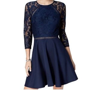 City Studio Navy Lace dress